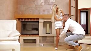 Beautiful blonde fulfilled her lover's wish