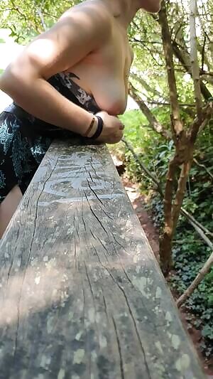 Showing off for dog walkers