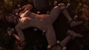 Lara Croft tied down