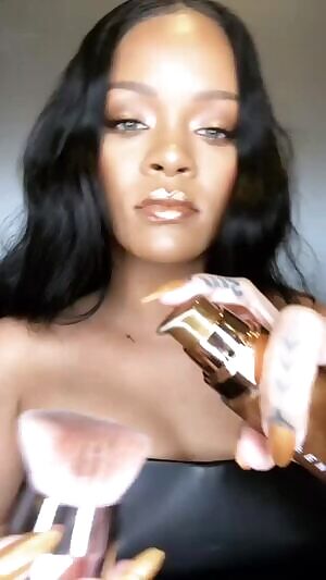 Rihanna showing you what happens when you shoot on her chest