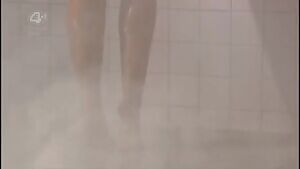 Rachel Shenton a shower scene from Hollyoaks