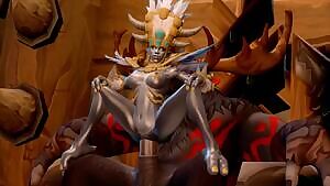 Queen Talanji seeing how her new throne fits her.