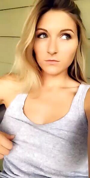 Showing Boobies On A Porch In The Suburbs