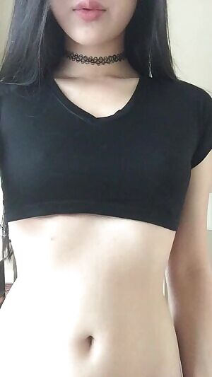 Hot Asian shows her tits on webcam