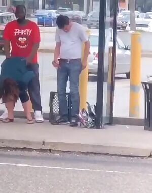 At the bus stop