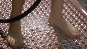 Isidora Goreshter's boobs plot in see through wet tank top in 