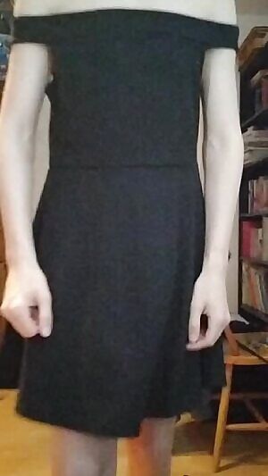 Woof! 🐾 Wagging with a tail half-hidden under a dress or skirt is one of the best things ever