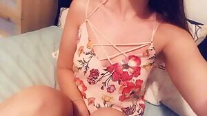 Opening my legs to show her off 🌸