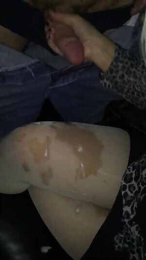 The queen milking cocks into her nylons