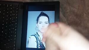 Cumming for Daisy Ridley - Soaking her face