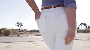 Perfect Booty In Tight White Jeans