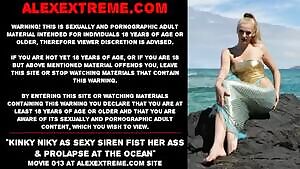 Kinky Niky As Sexy Siren Fist Her Ass & Prolapse At The Ocean GIF by alexthorn