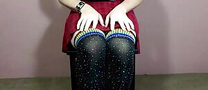 Presenting my soft, bouncy caged clitty to you for inspection