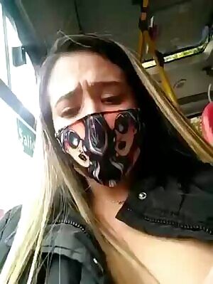 Juicy pussy on the bus