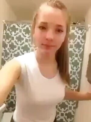 College girl awkwardly strips for boyfriend