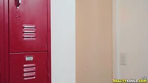 Cheerleader Abella Danger Sucks A BBC In The Locker Room