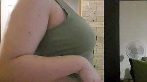 A shy, side on titty drop