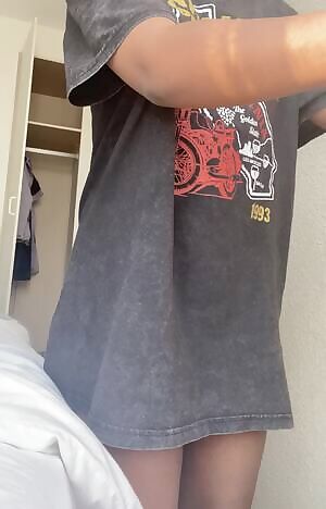 POV. I’m taking your T-shirt off right before you fuck me