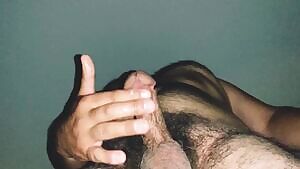Cumming from frenulum massage