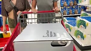 Flashing at the store with my friend.