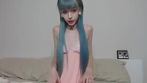 Lifting her skirt up