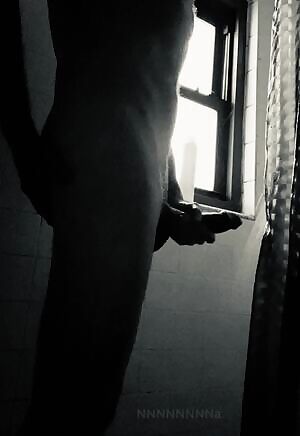 Monday morning shower stroking my horny hardness