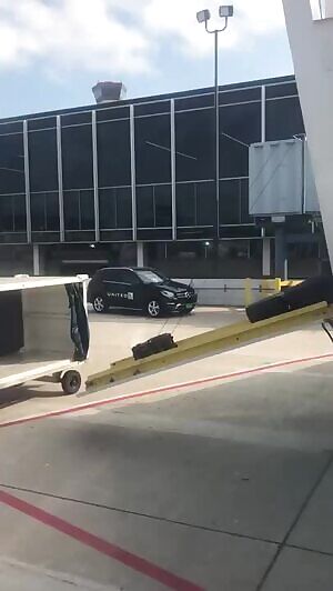 Imagine looking out of the window and see your suitcase full of cocaine doing this..